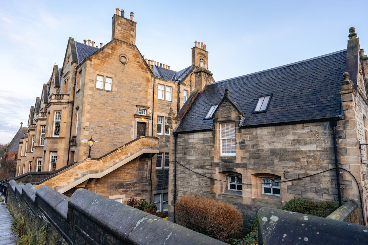 Beautiful old houses in Edinburgh Scotland.